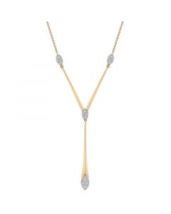 Diamond Cluster Elongated Lariat Necklace (1/2 ct. t.w.) in 14k Gold, 16" + 2" extender, Created for Macy's