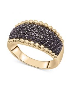 Black Diamond Bead Edge Ring (1 ct. t.w.) in 14k Gold, Created for Macy's