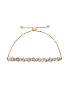 Diamond Swirl Cluster Bolo Bracelet (1 ct. t.w.) in 14k Gold, Created for Macy's