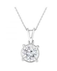 Diamond Solitaire 18" Pendant Necklace (5/8 ct. t.w.) in 14k White Gold