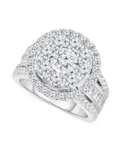 Diamond Cluster Engagement Ring (3 ct. t.w.) in 10k White Gold