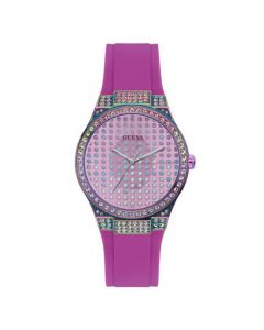 Women's Quartz Iridescent Purple Silicone Strap Watch 39mm