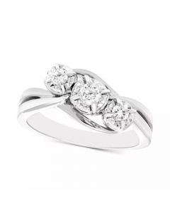 Diamond Three Stone Ring (1/4 ct. t.w.) in 10k White or Yellow Gold