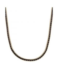 Men's Black Diamond Square Link 24" Chain Necklace (6 ct. t.w.) in 14k Gold-Plated Sterling Silver