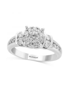 EFFY® Diamond Halo Engagement Ring (1 ct. t.w.) in 14k White Gold