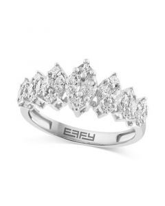 EFFY® Diamond Princess & Marquise Cluster Ring (7/8 ct. t.w.) in 14k White Gold