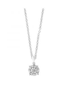 EFFY® Diamond Halo 18" Pendant Necklace (1/2 ct. t.w.) in 14k White Gold