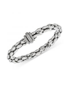 Diamond Clasp Bangle Bracelet (5/8 ct. t.w.) in Sterling Silver