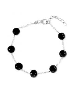 EFFY® Onyx Bead Station Link Bracelet in Sterling Silver