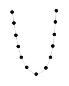 EFFY® Onyx Bead 18" Collar Necklace in Sterling Silver