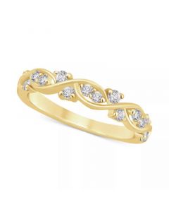 Diamond Swirl Band (3/8 ct. t.w.) in 14k White, Yellow or Rose Gold