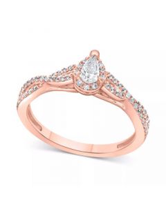 Diamond Pear Twist Engagement Ring (1/2 ct. t.w.) in 14k White, Yellow or Rose Gold