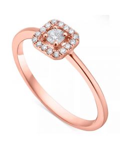 Diamond Square Halo Engagement Ring (1/5 ct. t.w.) in 14k White, Yellow or Rose Gold