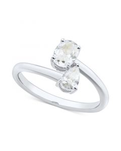 Diamond Pear & Oval Bypass Engagement Ring (3/4 ct. t.w.) in 14k White Gold