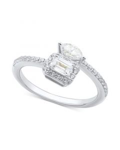 Diamond Octagon & Marquise Bypass Engagement Ring (3/4 ct. t.w.) in 14k White Gold