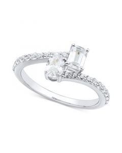 Diamond Oval & Octagon Bypass Engagement Ring (1 ct. t.w.) in 14k White Gold