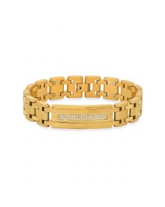 Simulated Diamonds Link ID Bracelet