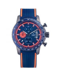 Men's Chronograph Freedom Blue Silicone Strap Watch 45mm