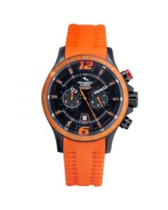 Men's Chronograph Hurricane Orange Silicone Strap Watch 46mm