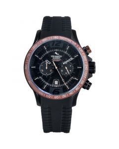 Men's Chronograph Hurricane Black Silicone Strap Watch 46mm