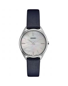 Women's Essentials Blue Leather Strap Watch 32mm