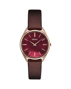 Women's Essentials Brown Leather Strap Watch 32mm