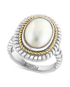 EFFY® Freshwater Mabé Pearl (14X10mm) Ring in Sterling Silver & 18K Gold-Plate