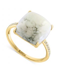 EFFY® Howlite & Diamond (1/20 ct. t.w.) Statement Ring in 14k Gold