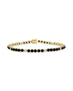 EFFY® Onyx & Diamond (1/3 ct. t.w.) Link Bracelet in 14k Two-Tone Gold