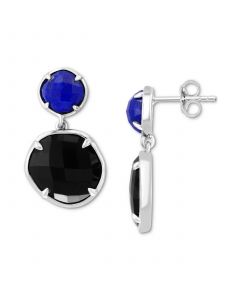 EFFY® Lapis Lazuli & Onyx Drop Earrings in Sterling Silver