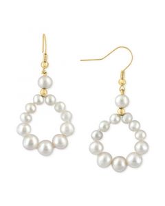 EFFY® Freshwater Pearl (4-7mm) Circle Drop Earrings in 14k Gold