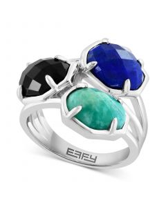 EFFY® Lapis Lazuli, Onyx, & Amazonite Statement Ring in Sterling Silver