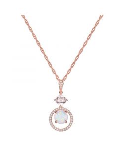 Multi-Gemstone (1-1/4 ct. t.w.) & Diamond (1/6 ct. t.w.) Pendant Necklace in 14k Rose Gold