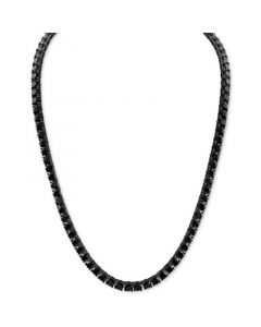 Black Spinel 24" Tennis Necklace in Black Ruthenium-Plated Sterling Silver, Created for Macy's