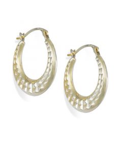 Diamond-Cut Hoop Earrings in 10k Gold, 15mm