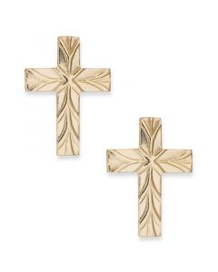 Cross Stud Earrings in 10k Gold