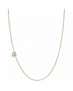 Diamond Initial Side Pendant Necklace (1/20 ct. t.w.) in 14k Gold, 16" + 2' extender