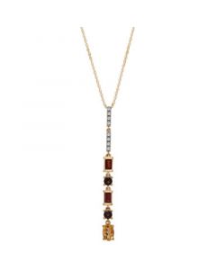 Multi-Gemstone Multi-Shape Dangling 18" Pendant Necklace (1-1/10 ct. t.w.) in 14k Gold