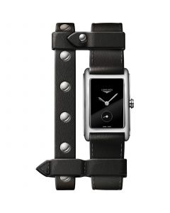 Women's Swiss DolceVita Black Double Leather Strap Watch 23x37mm