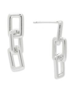 Polished Rectangle Chain Link Drop Earrings in Sterling Silver, Created for Macy's