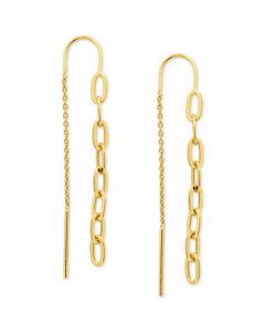 Chain Link Threader Drop Earrings in 18k Gold-Plated Sterling Silver, Created for Macy's (Also in Sterling Silver)