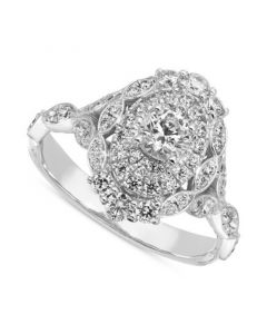 Diamond Vintage-Look Engagement Ring (1 ct. t.w.) in 14k White Gold