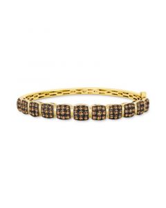 Chocolate Diamond Square Cluster Bangle Bracelet (3-1/2 ct. t.w.) in 14k Gold