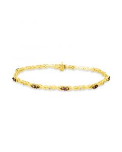 Chocolatier® Chocolate Diamond (1 ct. t.w.) & Vanilla Diamond (1/5 ct. t.w.) Link Bracelet in 14k Gold