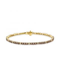 Chocolatier® Chocolate Diamond (3-3/8 ct. t.w.) & Vanilla Diamond (1/4 ct. t.w.) Link Bracelet in 14k Gold