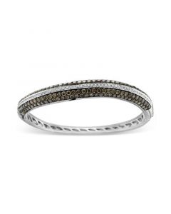 Chocolate Diamond (6-1/20 ct. t.w.) & Vanilla Diamond (3/8 ct. t.w.) Pavé Bangle Bracelet in 14k White Gold