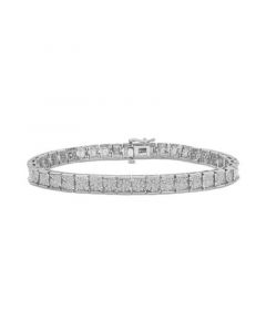 Men's Diamond Miracle Plate Tennis Bracelet (2 ct. t.w.) in Sterling Silver