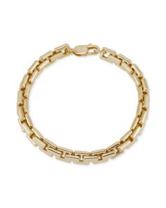 Men's Square Link Bracelet in 18k Gold-Plated Sterling Silver