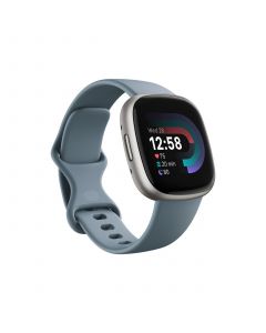 Versa 4 Waterfall Blue Platinum Smartwatch, 39mm