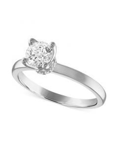 Certified Diamond Solitaire Engagement Ring (3/4 ct. t.w.) in 14k White Gold featuring diamonds with the De Beers Code of Origin, Created for Macy's